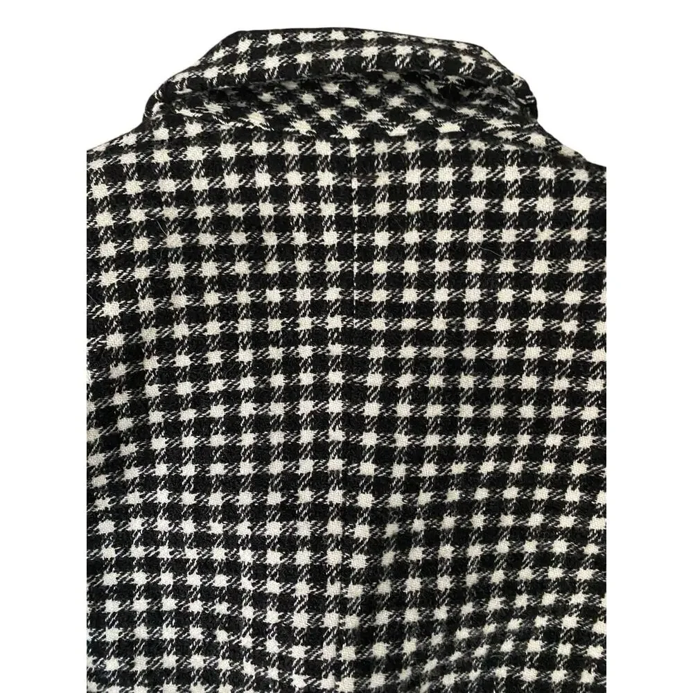 United Colors of Benetton Wool Blazer IT 38 / US 2 Black White Checkered Plaid